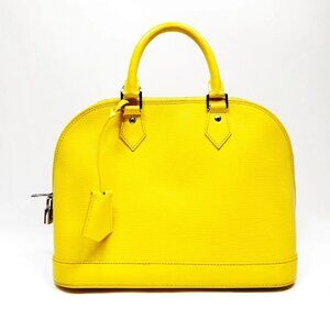 Authentic Louis Vuitton Alma Yellow Epi Hand Bag mn485-012326